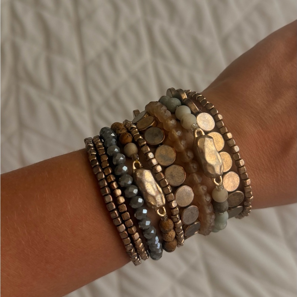 Elegant Multi-Color Beaded Bracelet Set